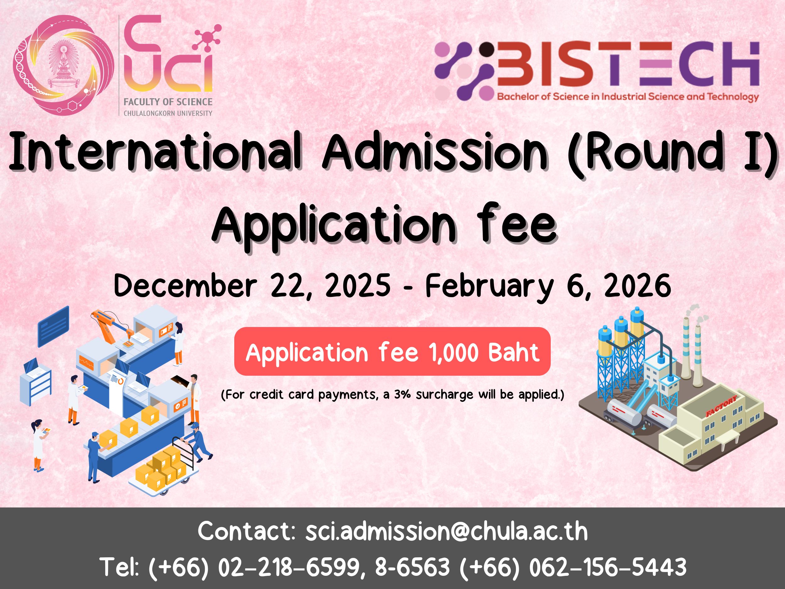 BISTech Application Fee Academic Year 2026 (International Admission 2026: Round I)