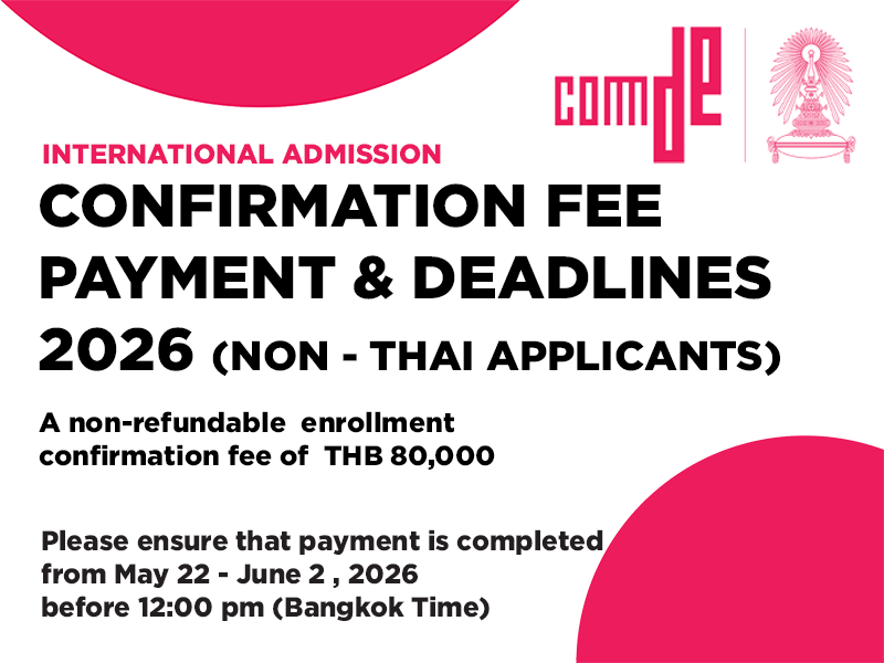 CONFIRMATION  FEE PAYMENT & DEADLINES  2026   (NON-THAI  APPLICANTS)