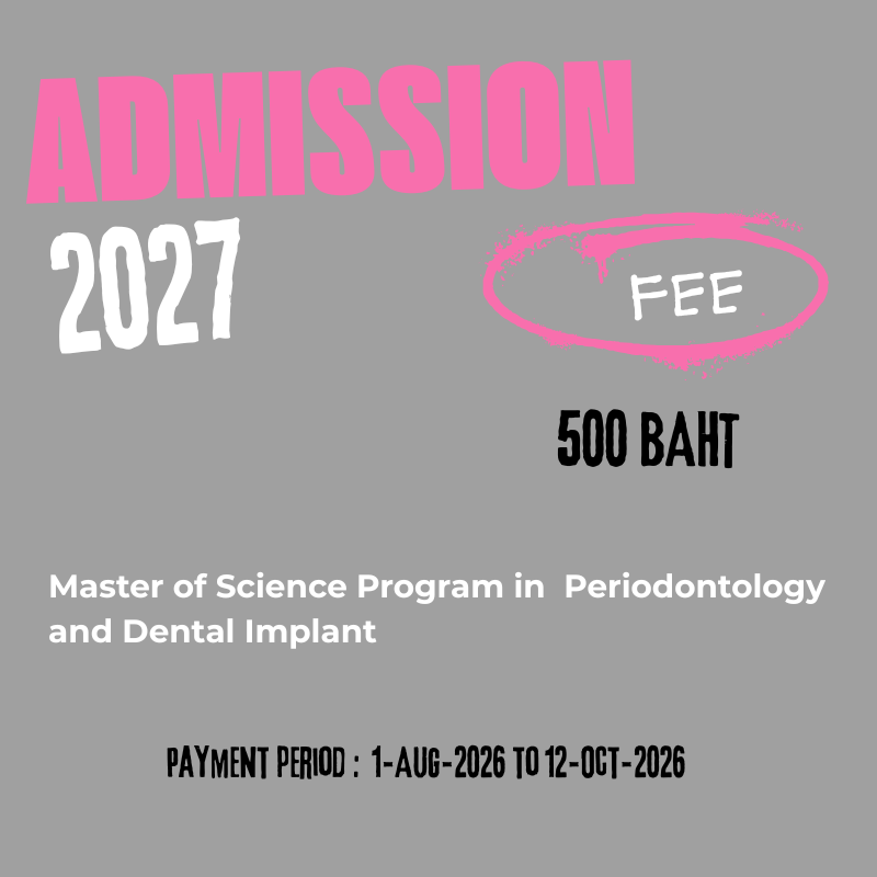 Admission fee for the Master of Science Program in Periodontology and Dental Implant