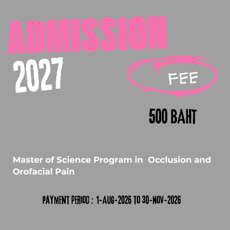 Admission fee for the Master of Science Program in Occlusion and Orofacial Pain