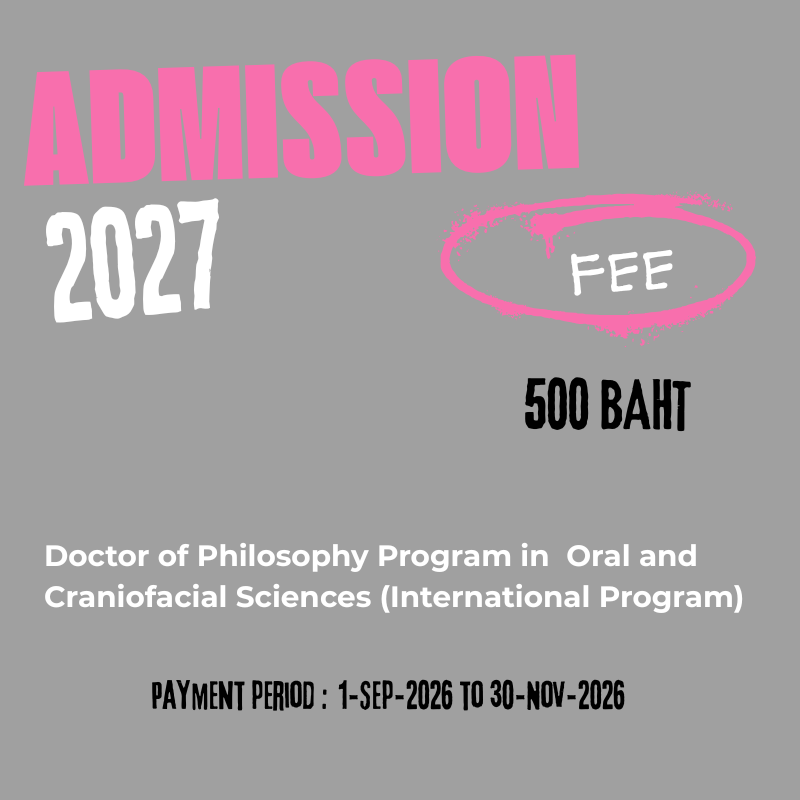 Admission fee for the Doctor of Philosophy Program in Oral and Craniofacial Sciences (International Program)